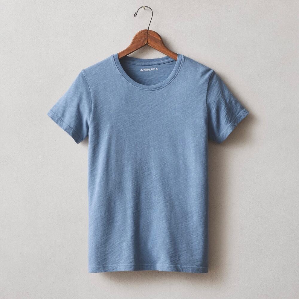 NWOT American Giant Premium Slub Crew Tee Women’s XS Blue Short Sleeves